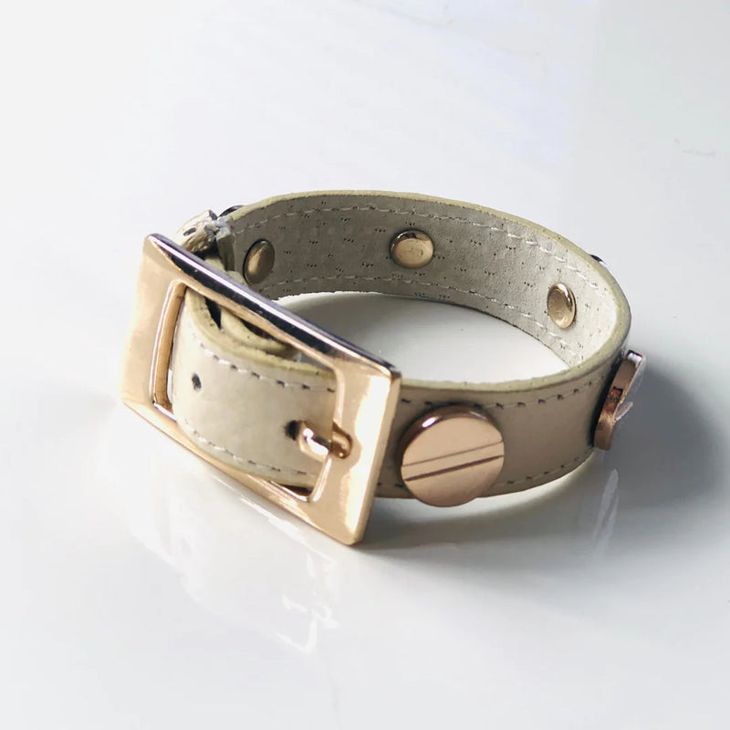 Button Leather Bracelet