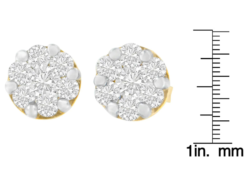 14K Yellow Gold 1 cttw Diamond Stud Earrings (H-I, SI2-I1)