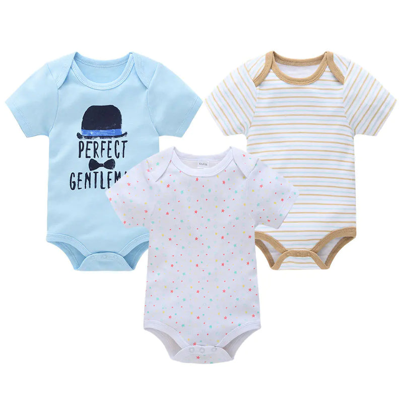 Summer Newborn Baby Clothes 3-Piece Set with Romper