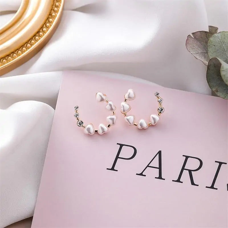 Fashion Heart Pearl Earrings