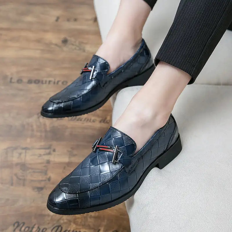 Round Toe Formal Leather Low-Top Business Shoes