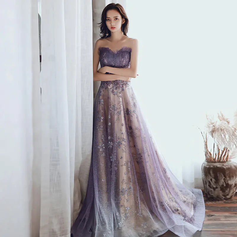 Purple Dreamy Long Evening Dress for Banquet