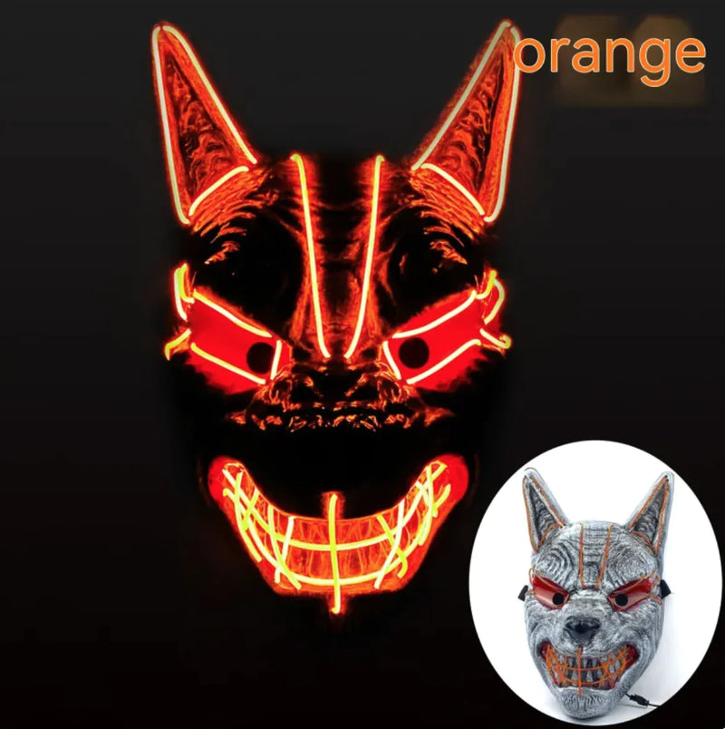 LED Full Face Luminous Halloween Mask