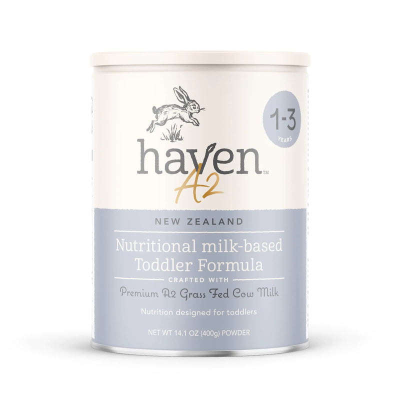 Haven A2 Toddler Formula | 1 to 3 Years | Premium New Zealand Grass-fed A2/A2 Protein Cow Milk Toddler Formula | Wholesome Goodness | Gentle on Tiny Tummies | Immune Support | Prebiotics Probiotics DHA Lutein | Non GMO | No Palm Oil | 14.1 oz