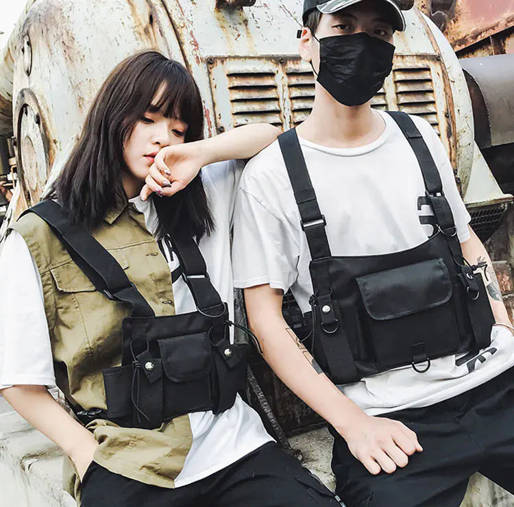 Hong Kong Style Tactical Hip Hop Vest Chest Bag
