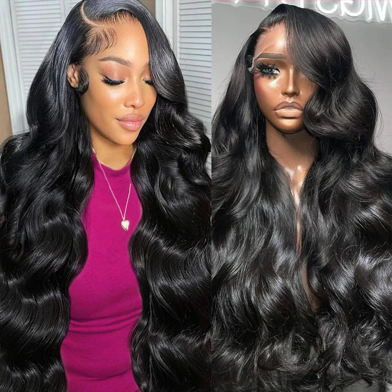 STOGEDEST 13x4 Body Wave Lace Front Wigs Human Hair 180 Density Hd Lace Front Wigs Human Hair Body Wave Wigs Brazilian Human Hair Pre Plucked with Baby Hair for Women 18 Inch