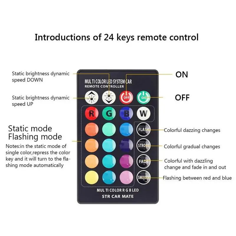 LED Car Light With Remote Control