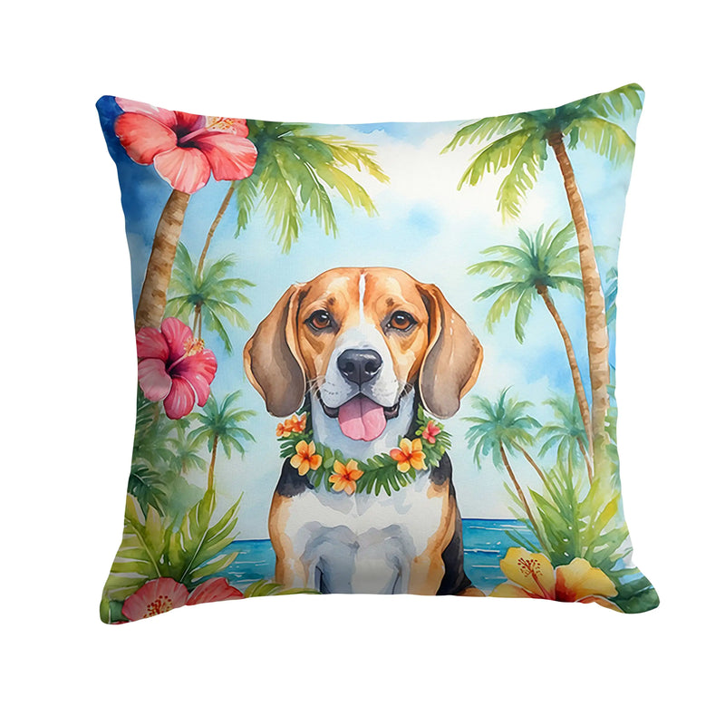 Beagle Luau Throw Pillow