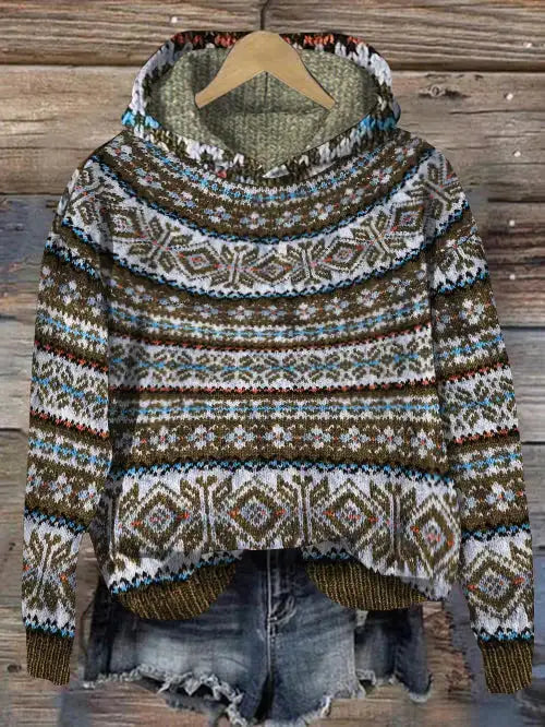 Stylish Knit Hooded Pullover