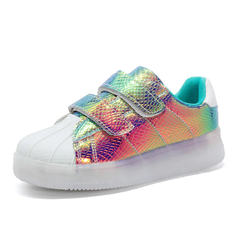 Colorful LED Light-Up Shell Head Fashion Shoes