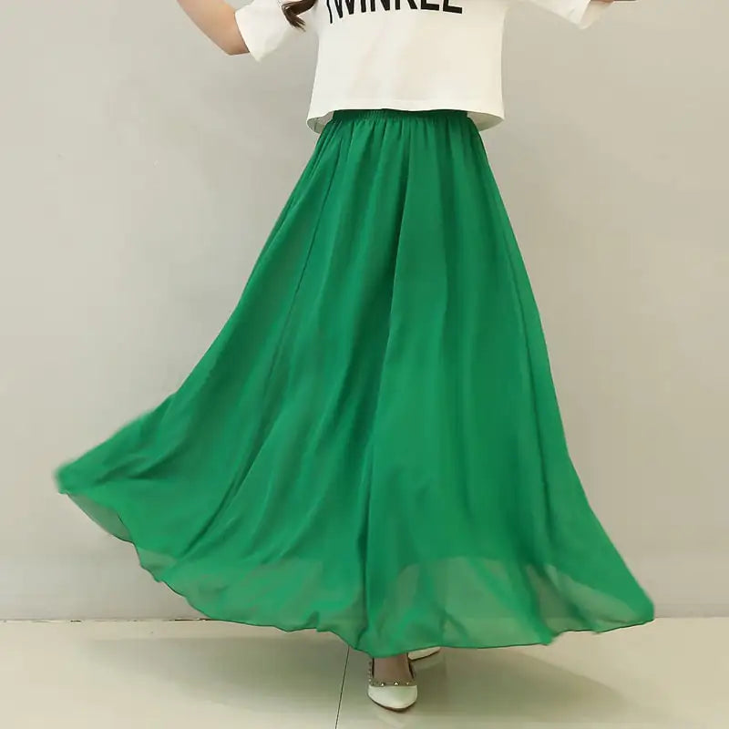 Half-Length Plus Size High Waist Chiffon Skirt