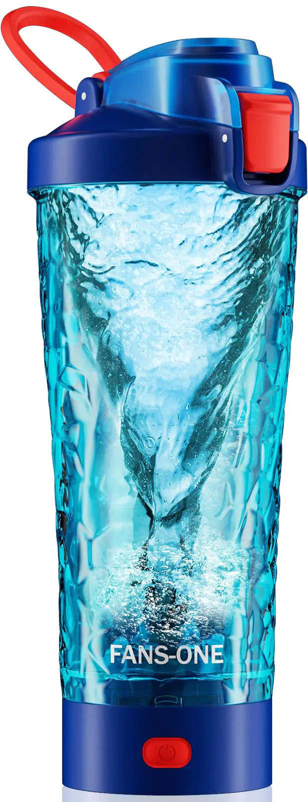 FANS-ONE Electric Protein Shaker Bottle 24oz Lockable Electric Blender Cup Tritan USB Rechargeable Protein Shake Mixer Blender Shaker Cups for Protein Shakes Blue