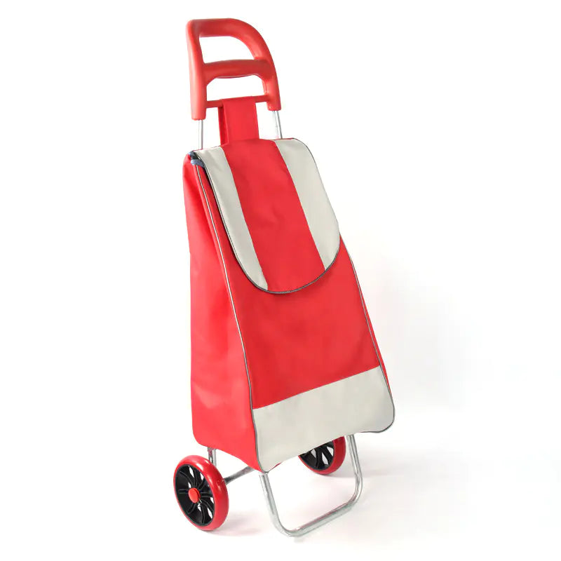 Folding Two-Wheel Shopping Cart with Seat for Seniors