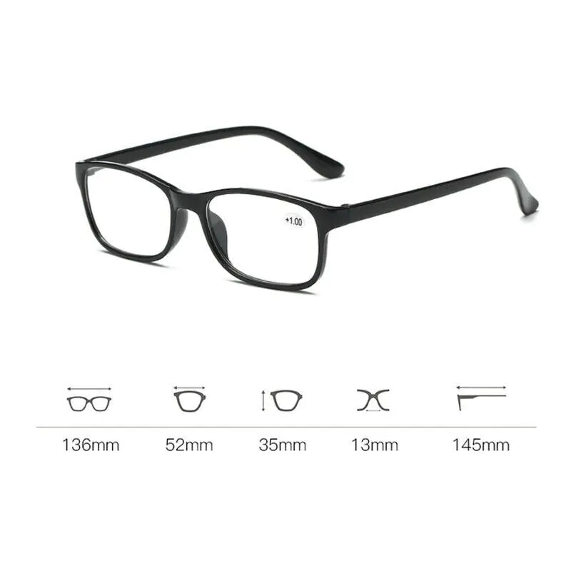 Reading Glasses Mens Womens Unisex Readers Eyeglasses 4 Pack Glasses New Square