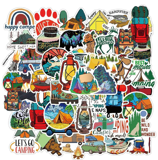 Cartoon Camping Graffiti Sticker