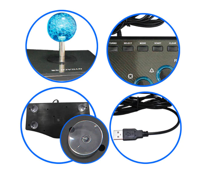 Wired Arcade Joystick USB Game Controller for PS3 & PC