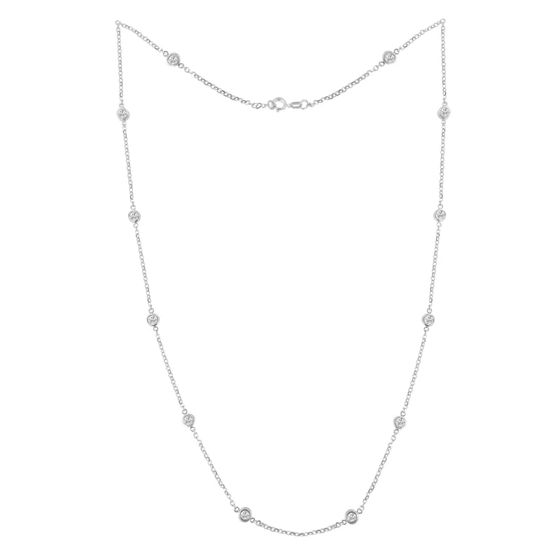 10K Gold Diamond Station Necklace (1 cttw, J-K Color, I1-I2 Clarity)