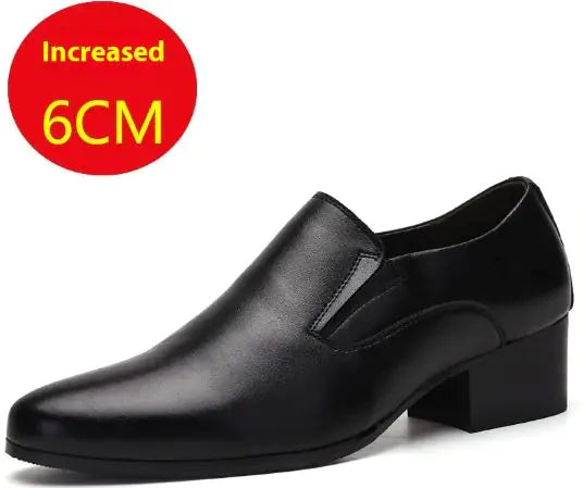 Pointed Leather Shoes Genuine Leather Men&