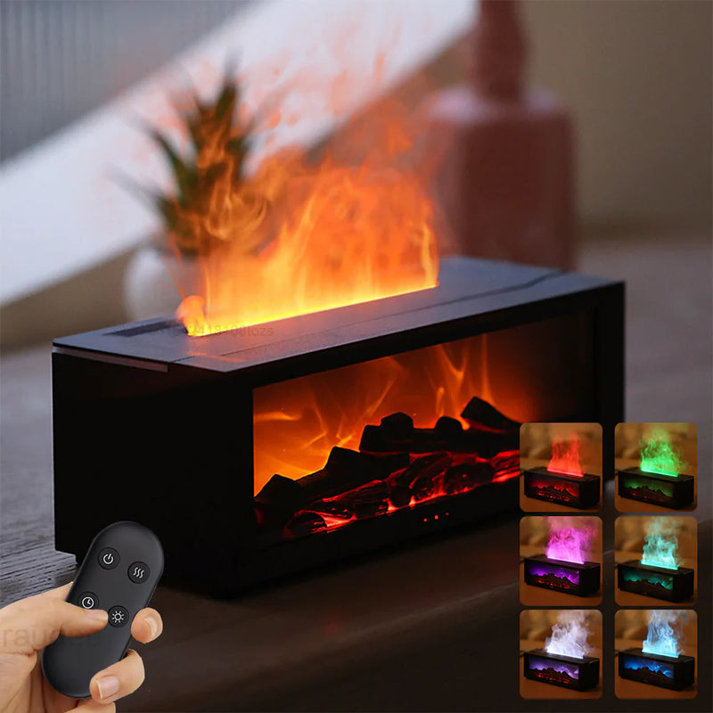 Simulation Fireplace Flame Remote Control Humidifier Aromatherapy