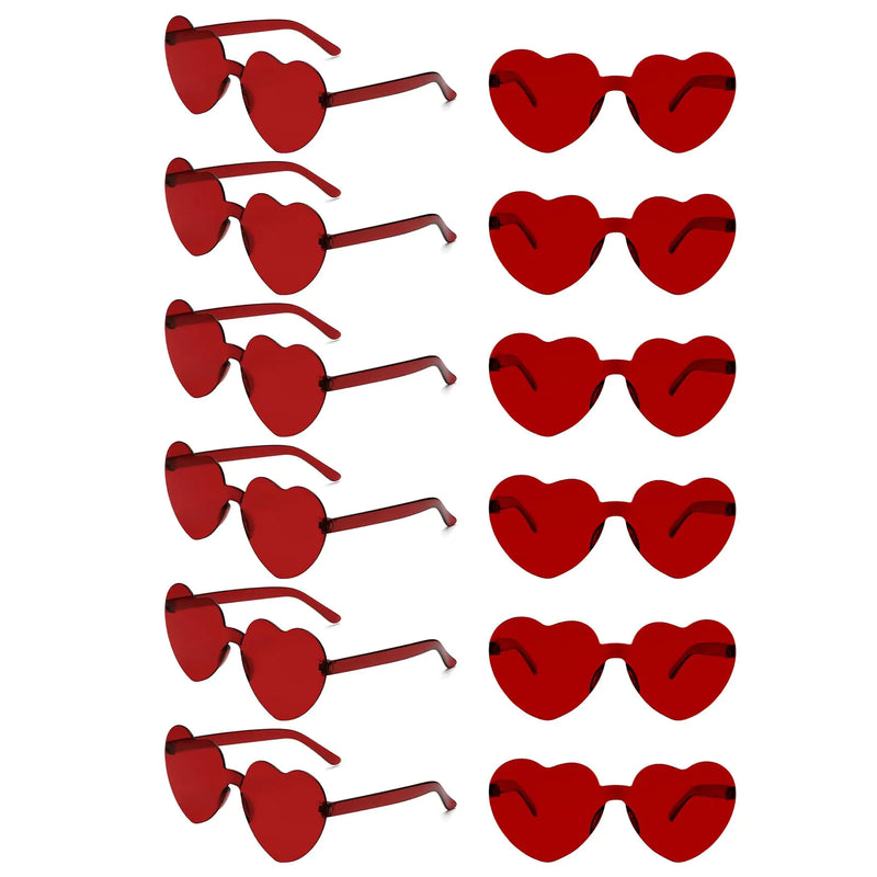 Heart Sunglasses Red Heart Sunglasses 12 Pcs Red Sunglasses Red Heart Glasses Sun Sunglasses Glasses Set Girls Sunglasses Womens Cute Heart Shaped Sunglasses Party Glasses Christmas Gifts