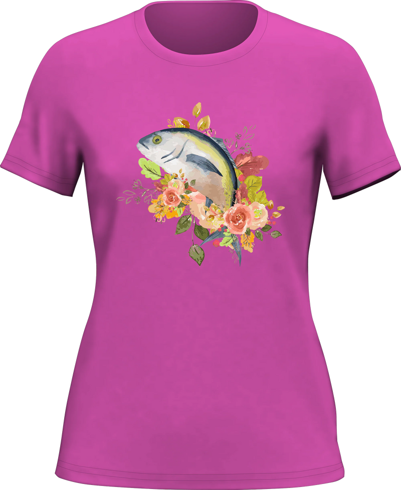 Fishing Flower T-Shirt for Women