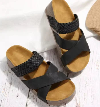 Woven Cross-strap Slippers For Women