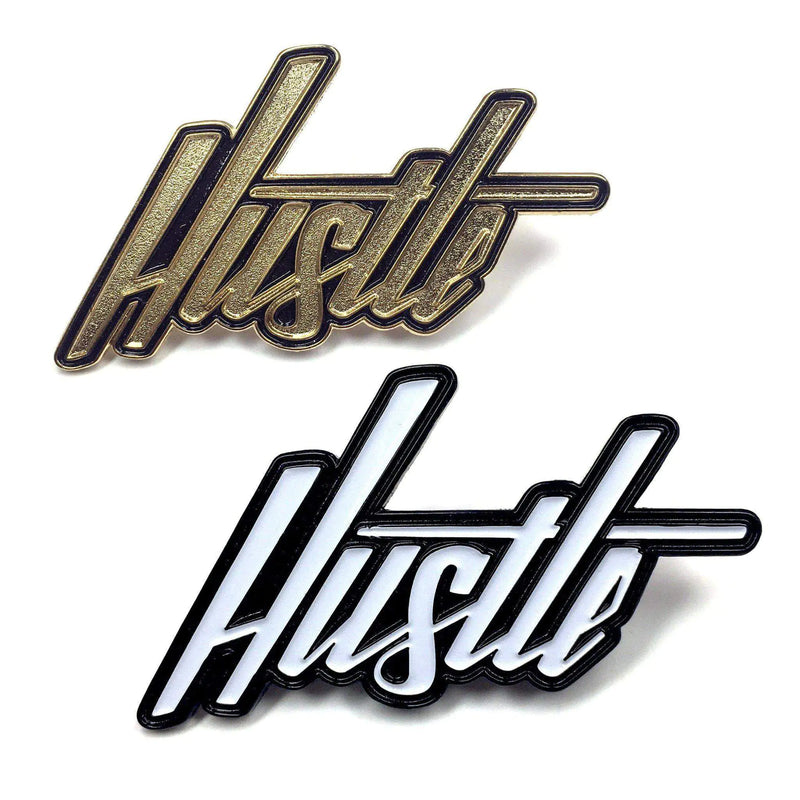 "Hustle" Hand-Lettered Pin