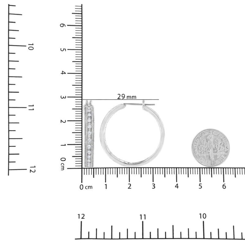 .925 Sterling Silver 1/2 cttw Lab Grown Diamond Hoop Earring (F-G Color, VS2-SI1 Clarity)