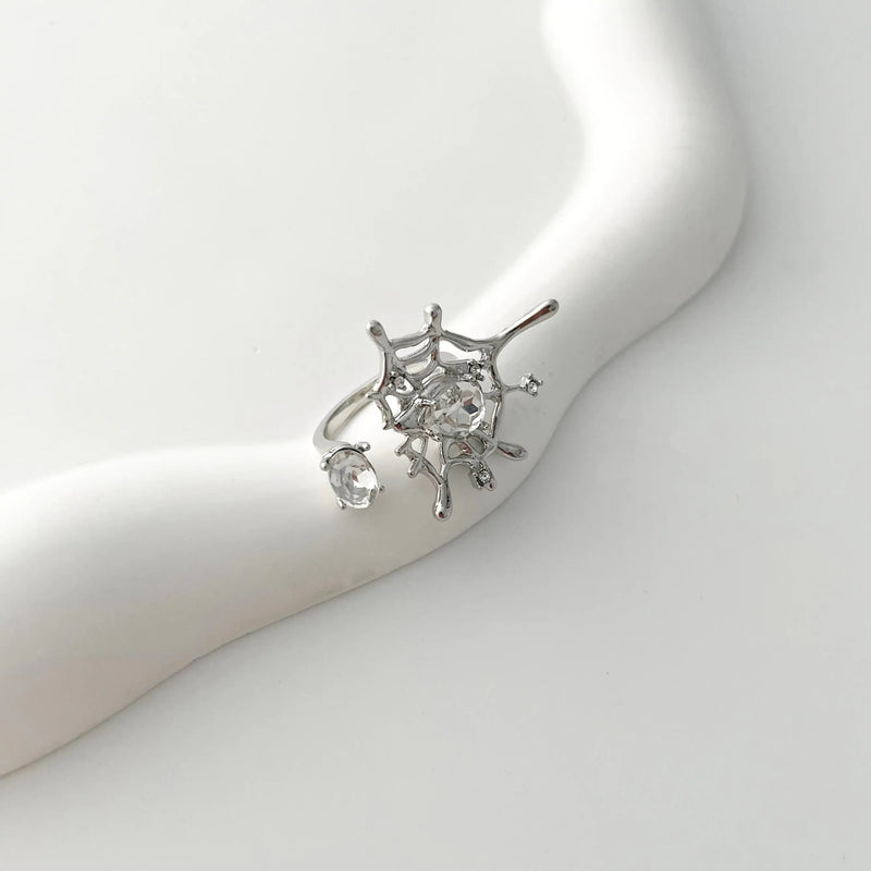 Spider Web Silver Ring