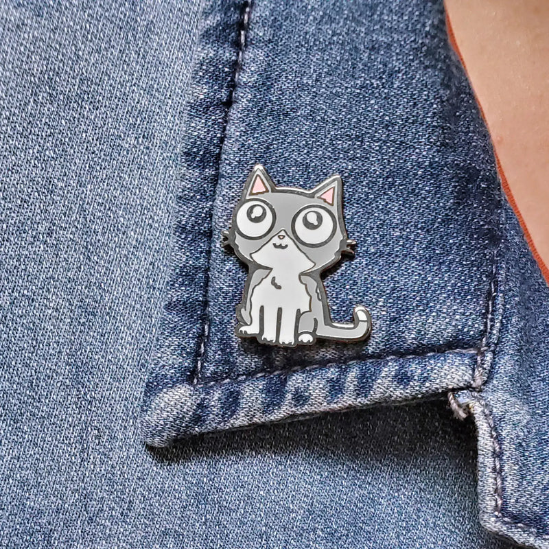 Gray Cat Pin