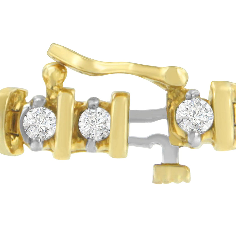 14K Yellow Gold Round-Cut Diamond Link Bracelet (3.00 cttw, H-I Color, I1-I2 Clarity)