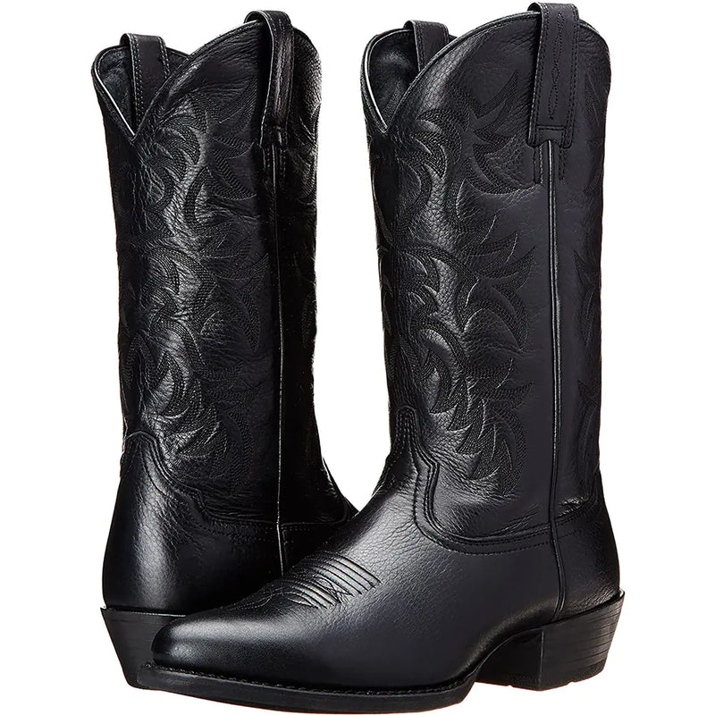 Embroidered Medium Sleeve Western Cowboy Boots