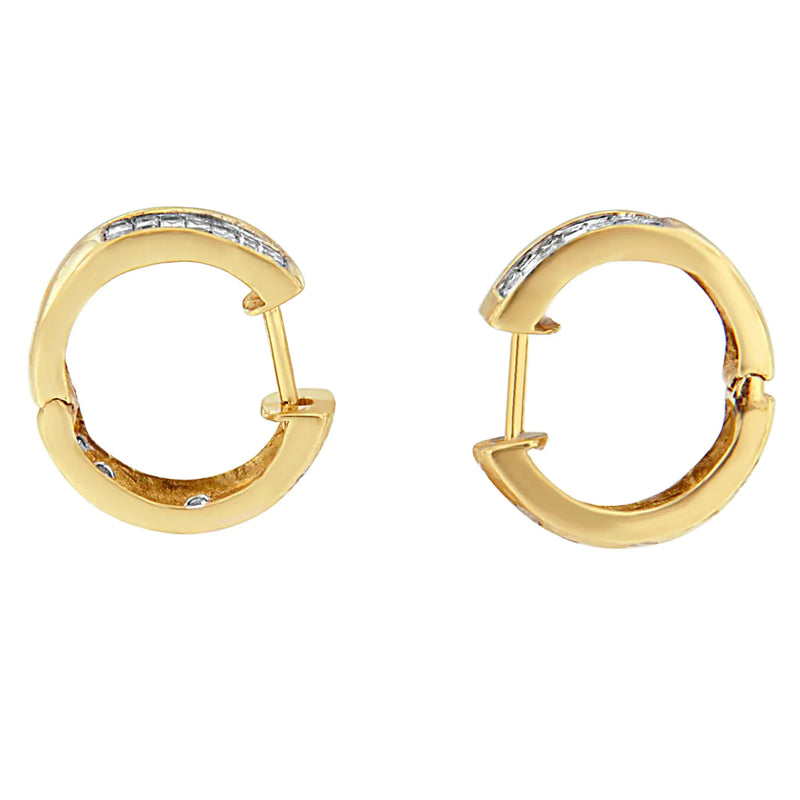 14K Yellow Gold 1/3 cttw Diamond Hoop Earrings (H-I, VS1-VS2)