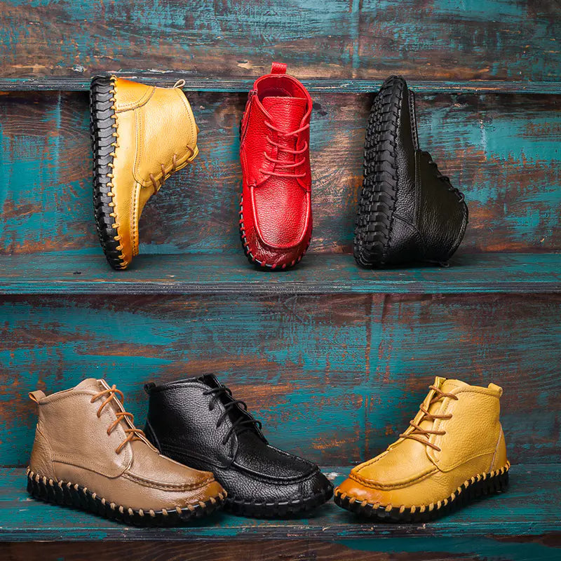 New Retro Handmade Ankle Boots with Soft Sole for Women