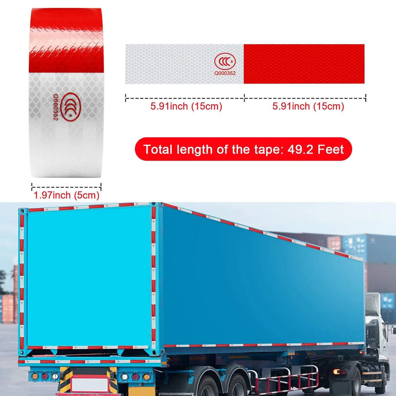 Reflective Trailer Safety Tape Conspicuity Tape Warning Sign Car Truck Red White