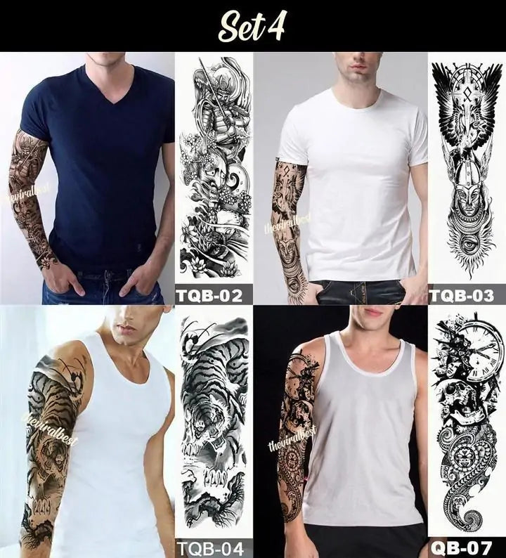 Easy Apply Waterproof Full Arm Sleeve Tattoo