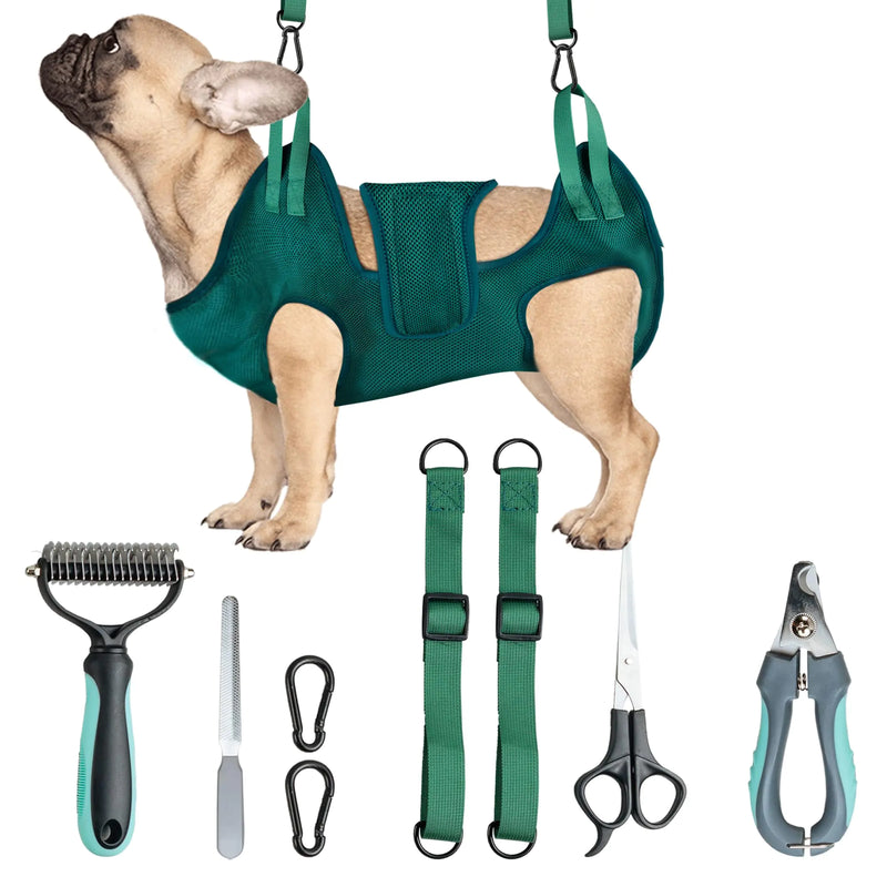HealthPet Pro Dog Grooming Hammock for Large Dogs Including Dog Accessories Including Dog Nail Clippers Dematting Comb Nail File and Scissor - Dog and Cat Hammock for Grooming (Small)