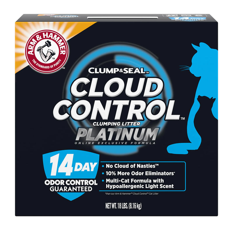 Arm & Hammer Cloud Control Platinum Multi-Cat Clumping Cat Litter with Hypoallergenic Light Scent 14 Days of Odor Control 18 lbs Online Exclusive Formula