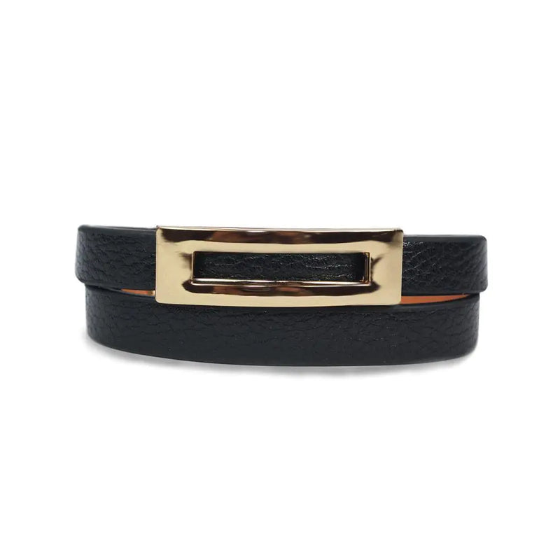 Buckled Leather Bracelet - Midnight Black