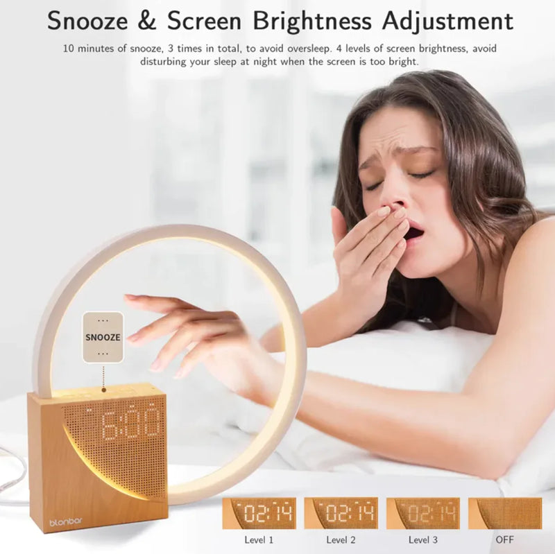 Touch Control Bedside Lamp with Alarm Clock