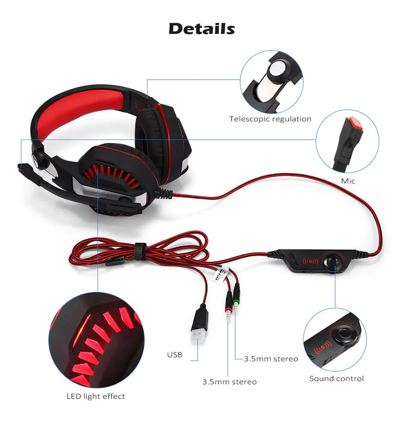 G2000 V2 Gaming Headset with Microphone for PC