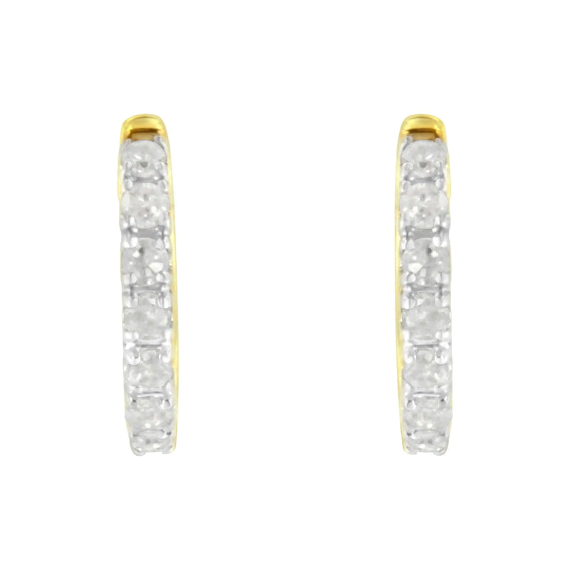 10K Yellow Gold Diamond Diamond Huggy Earring (1/2 cttw, I-J Color, I2-I3 Clarity)