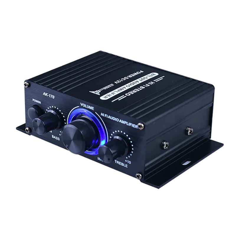 400W 12V 2 Channel Powerful Stereo Audio Power Amplifier HiFi Bass Amp Car Home