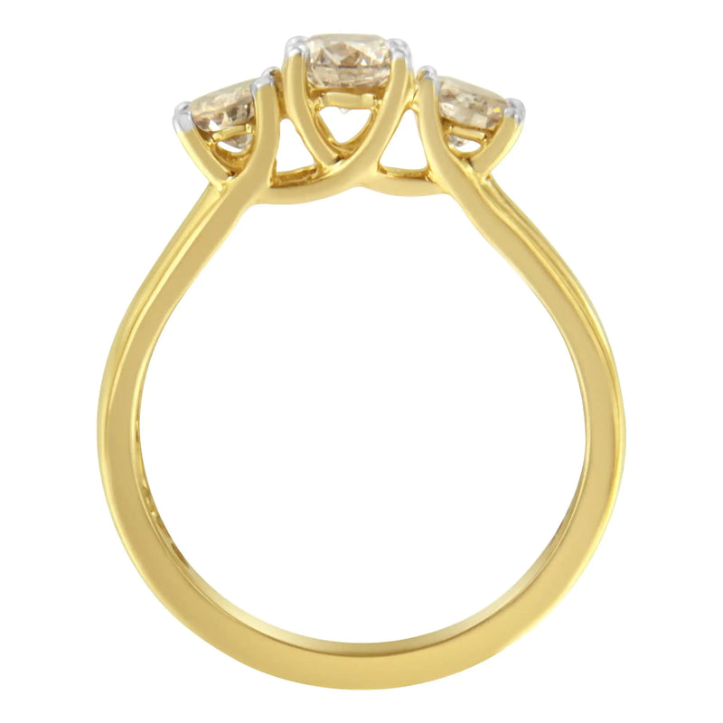 10K Yellow Gold Diamond 3-Stone Ring (1 Cttw, J-K Color, I1-I2 Clarity)