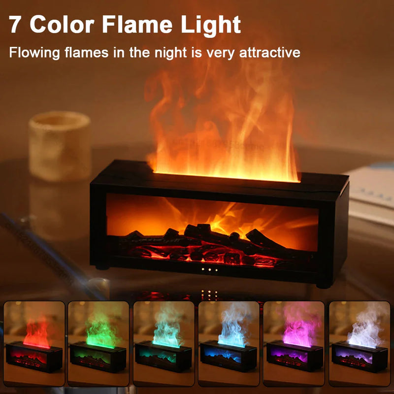 Simulation Fireplace Flame Remote Control Humidifier Aromatherapy