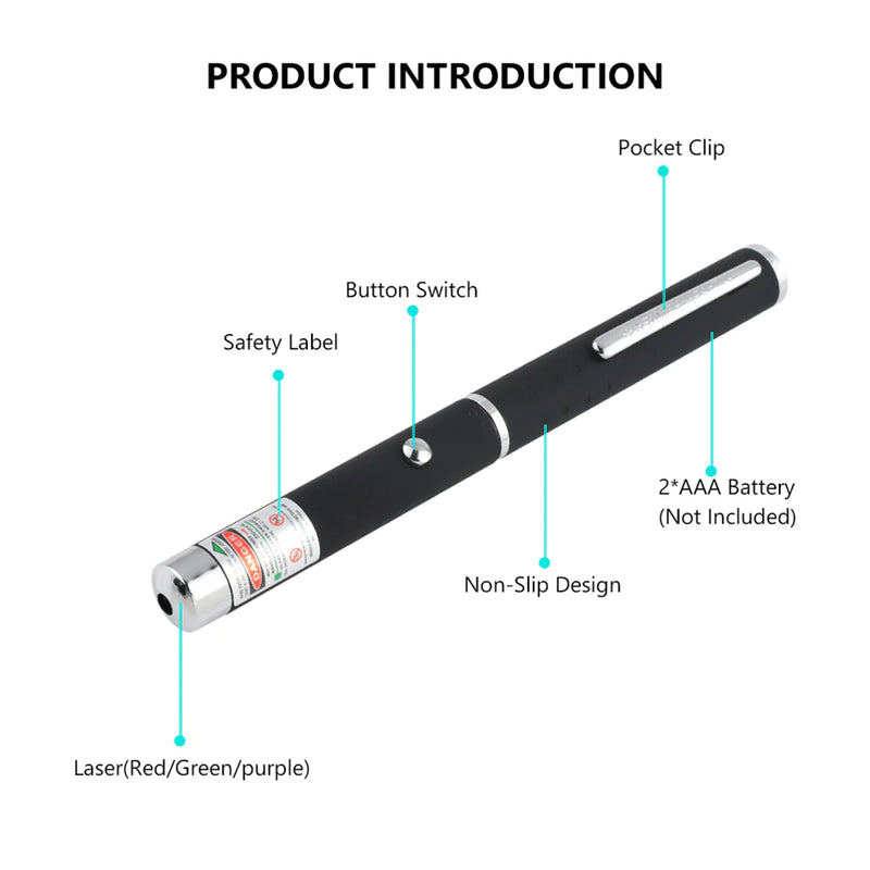 3 Packs 900Mile Laser Pointer Pen Green Blue Red Light Visible Beam Lazer