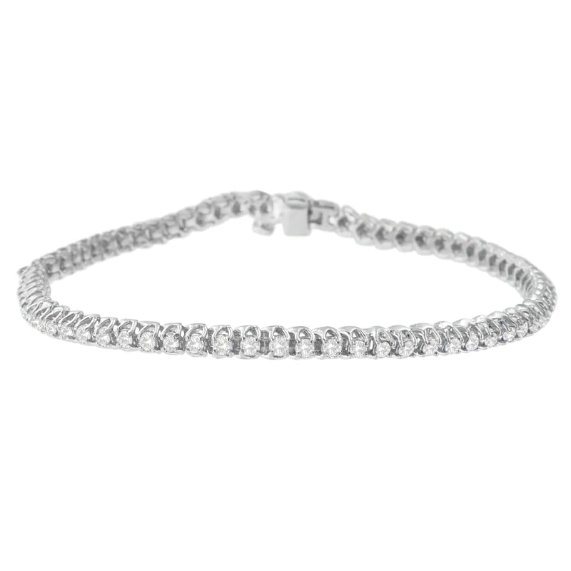 Sterling Silver Round Cut Diamond Tennis Bracelet (2 cttw, H-I Color, I1-I2 Clarity)