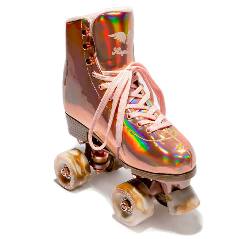 Angels Skates (Rose Gold 6) - Womens Roller Skates - Premium Quality PU Leather Quad Roller Skates - Adjustable High- top Perfect Indoor Outdoor Girls Retro Roller Skates - Angels Dust