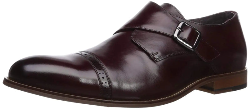 STACY ADAMS Mens Desmond Cap Toe Monk Strap Loafer  Burgundy 16 W US