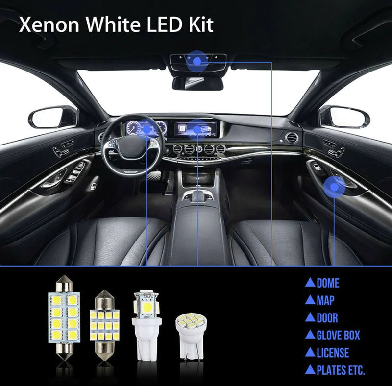 14Pcs T10 36mm LED Interior Car Accessories Kit Map Dome License Plate Lights